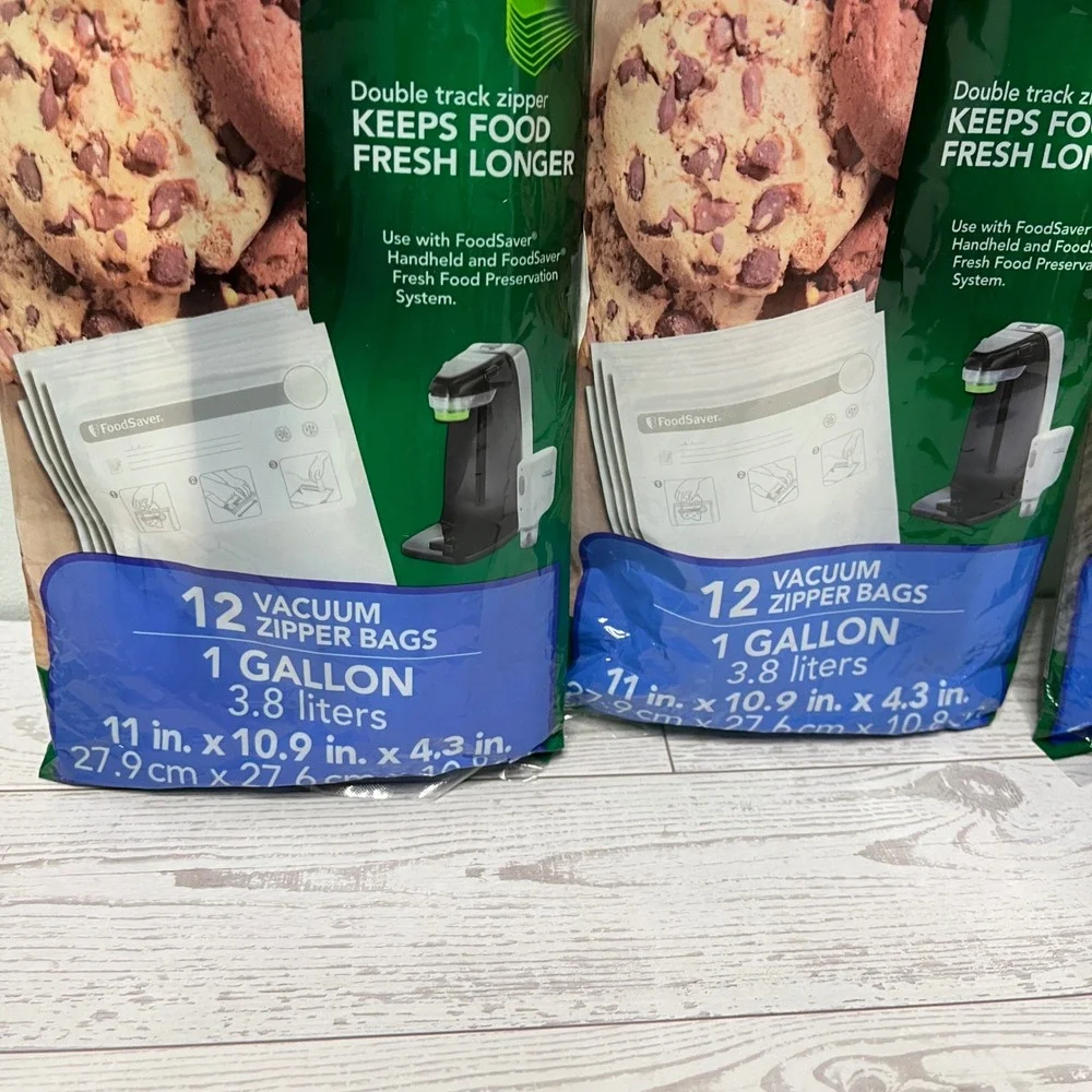 FoodSaver Vacuum Zipper‎ Bags Bundle 1 Gallon and 1 Quart BPA Free Fresh